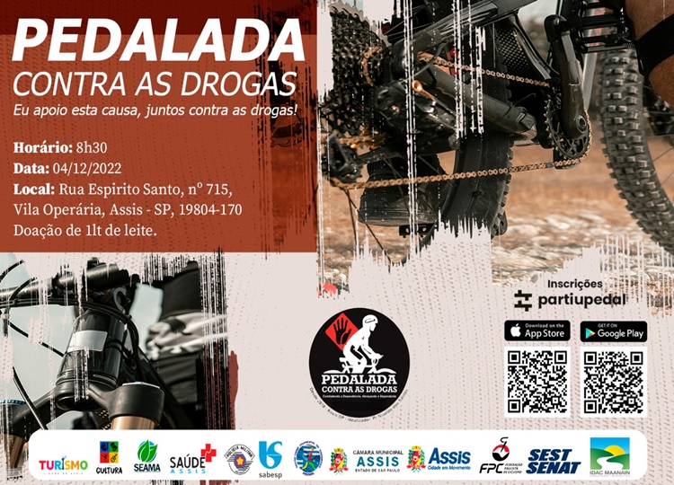 Assis realiza passeio ciclístico contra as drogas no dia 4 de dezembro