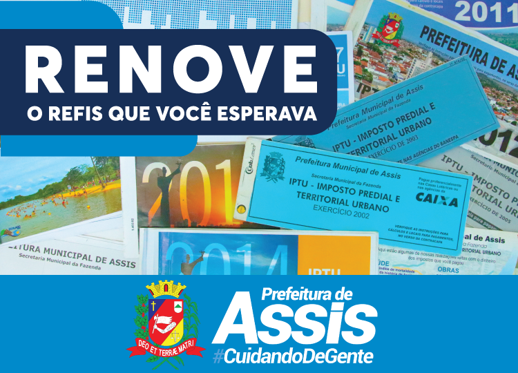 Guias do RENOVE, o novo refis, devem ser retiradas na Prefeitura