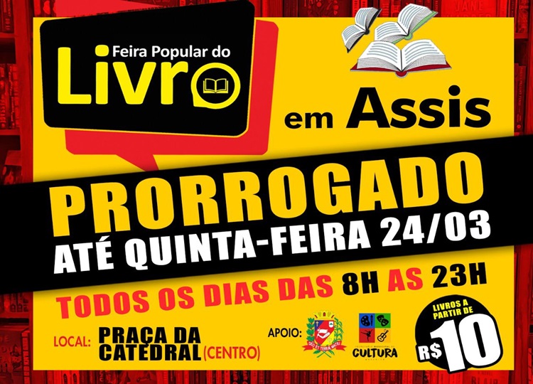 CULTURA EM MOVIMENTO: Feira do Livro é prorrogada até quinta-feira, dia 24, com promoção para a Polícia Militar