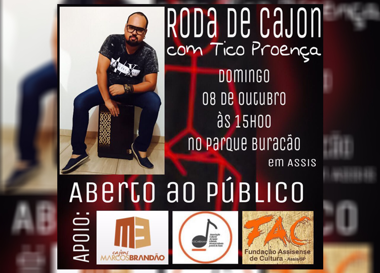 Roda de Cajon acontece no Parque Buracão neste domingo, 8