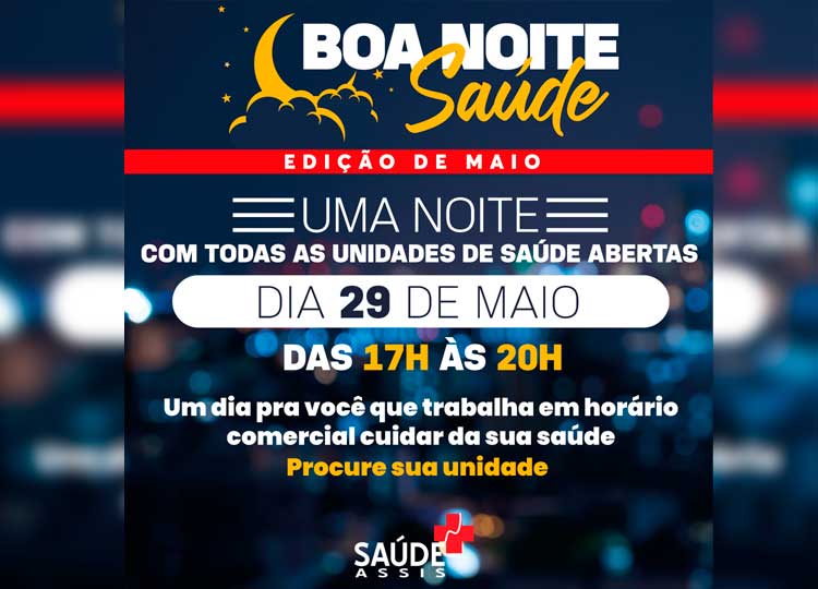 “Boa Noite Saúde” de maio acontece na próxima segunda-feira, 29