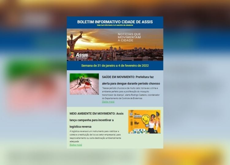 COMUNICAÇÃO EM MOVIMENTO: Boletim Informativo tem novo layout